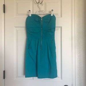 Teal Strapless Dress